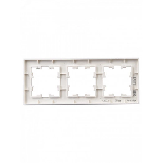 BRITE Рамка 3 поста РУ-3-2-Бр стекло розовый матовый IEK