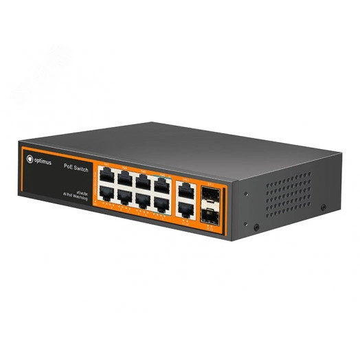 Коммутатор неуправляемый 8 портов RJ45/SFP 10 100 1000 Мб/с PoE 120Вт
