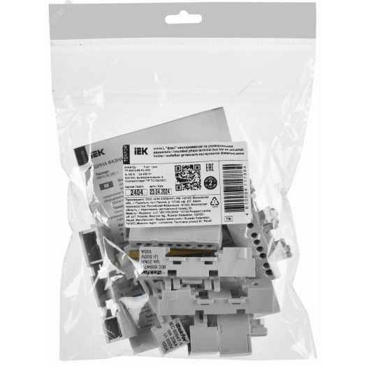 TEKFOR Шина L фаза изолированная на универсальном держателе 6х9-8-Ср IEK