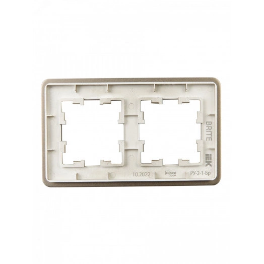 BRITE Рамка 2 поста РУ-2-1-Бр металл латунь RE IEK