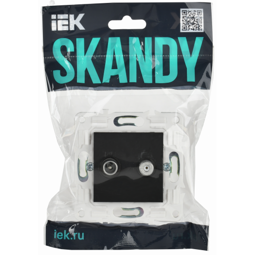 SKANDY Розетка двойная TV+SAT SK-A13Bl черный IEK