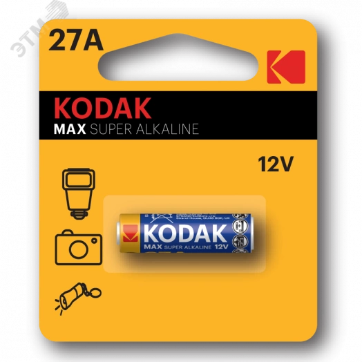 Батарейка Kodak 27A-1BL MAX SUPER Alkaline [K27A-1, GP27A, MN27] (60/240/28800)