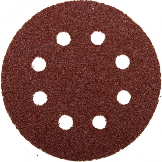 Круг шлифовальный ''Мастер'' универсальный, из абразивной бумаги на велкро основе, 8 отверстий, Р40, 125мм, 5шт