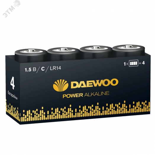 Элемент питания LR14 DAEWOO Power Alkaline,  упаковка 4 шт.