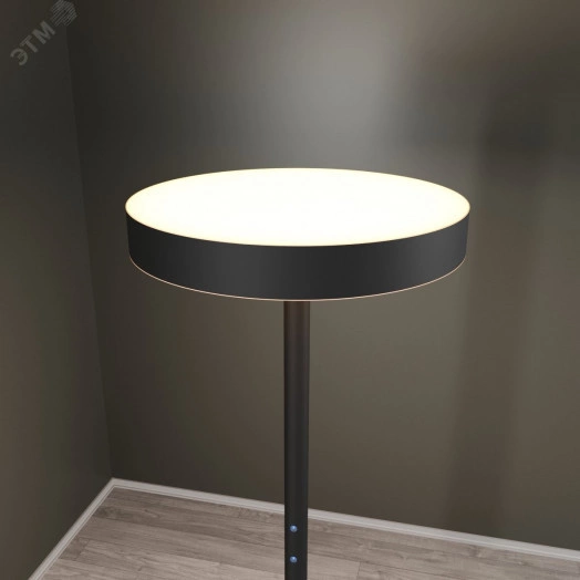 Светодиодный светильник RVE-LBX-CIELO-UPDOWN-2150х600-T (Торшер круг 600х600х80мм 84Вт напольный 4000K стойка 2060х400мм черный)