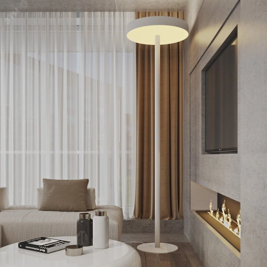 Светодиодный светильник RVE-LBX-CIELO-UPDOWN-2150х600-T (Торшер круг 600х600х80мм 84Вт напольный 4000K стойка 2060х400мм черный)