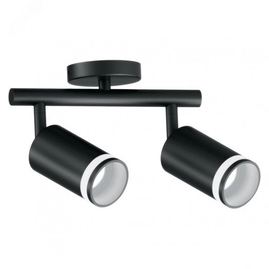 Светильник ДБО 2хGU10 без ламп наклонный черный