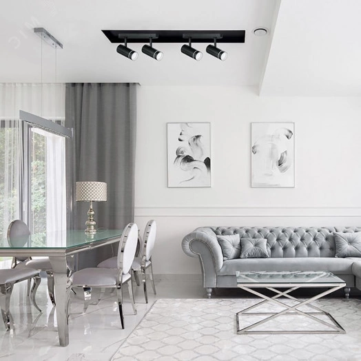 Светильник ДБО 2хGU10 без ламп наклонный черный