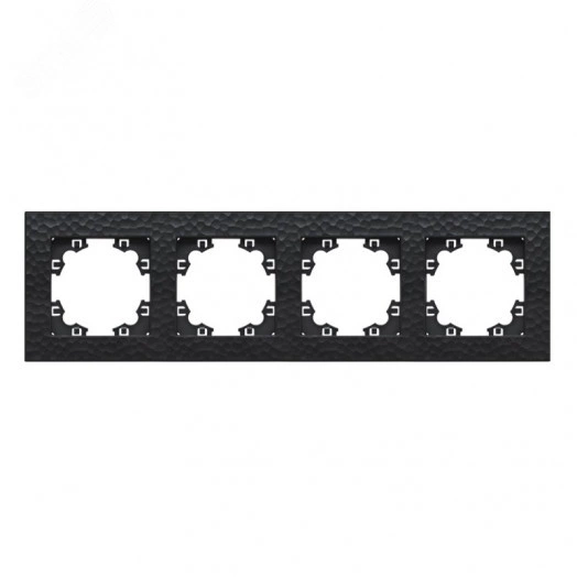 Рамка фактурная 4 поста универсальная UNIVersal Афина графит (еврослот)