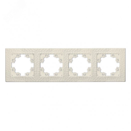 Рамка фактурная 4 поста универсальная UNIVersal Афина слоновая кость (ivory) (еврослот)