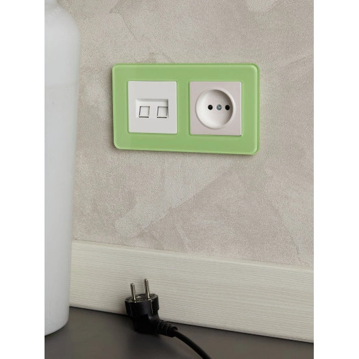 BRITE Рамка 2 поста РУ-2-2-Бр стекло эко грин RE IEK