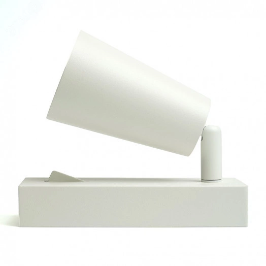 Светильник ДБО GU10 без лампы наклонный с выключателем белый