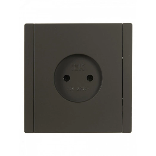 FORTE&PIANO Розетка 1-местная без заземления без защитных шторок винтовое крепление 10А FP318 серый IEK
