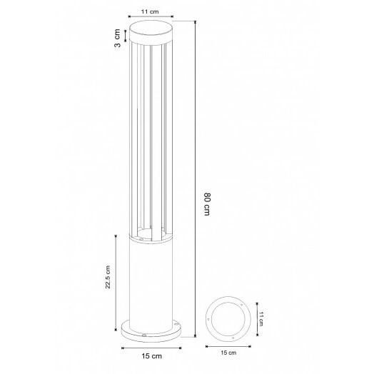 Светильник ландшафтный Arte lamp THUBAN A1080PA-1BK 1*LED Металл Чёрный