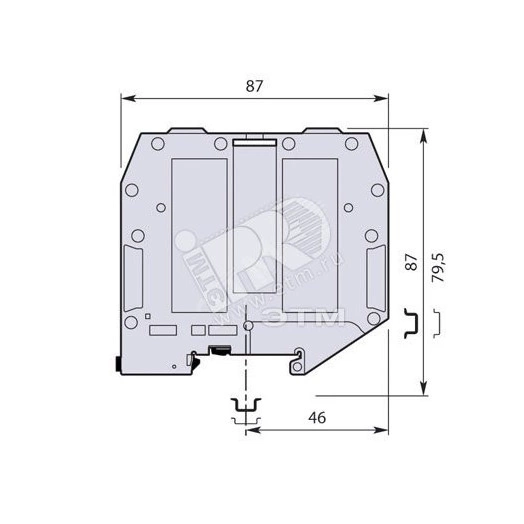 Клемма винтовая 95мм.кв. серая ZS95