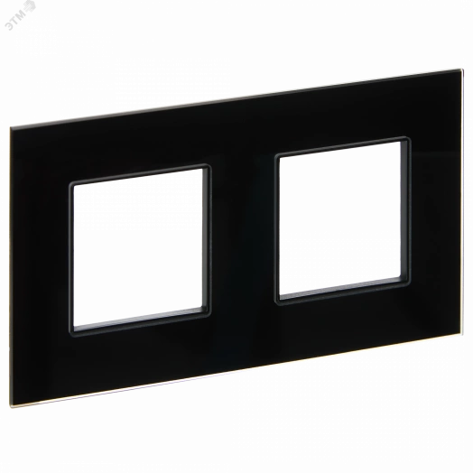 SKANDY Рамка 2-местная SK-F22Bl стекло черный IEK
