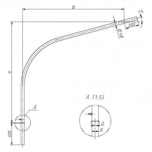 Кронштейн 1.К1-1.5-1.5-Ф4 оцинкованный