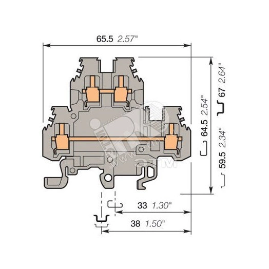 Клемма винтовая MA2.5/5 D2 2.5 мм.кв