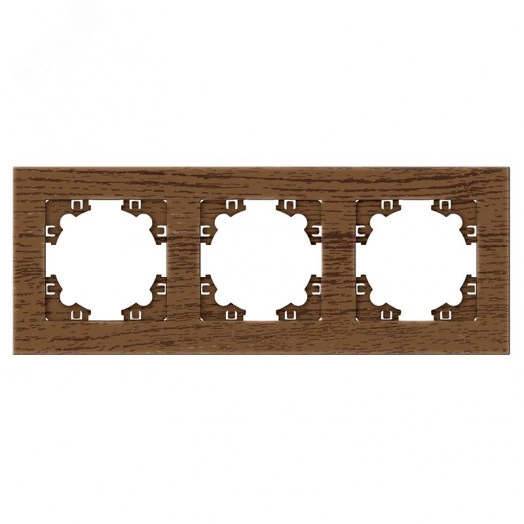 Рамка трехместная горизонтальная Афина венге (еврослот)