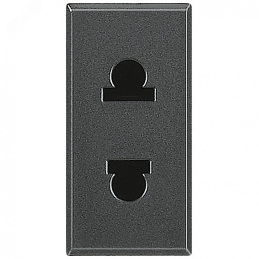 Axolute Розетка 2К 16А со шторками евро-американский стандарт антрацит