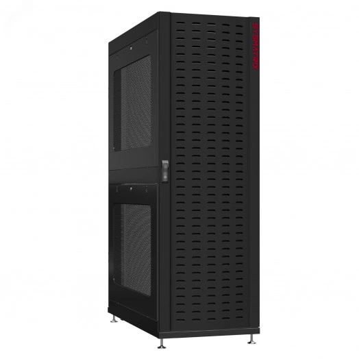 Шкаф серверный 45U 800х1200 передняя дверь: протект IP41. задняя дверь: одностворчатая перфорированная IP20. боковые панели: перфорированные. цвет: черный RAL9005 