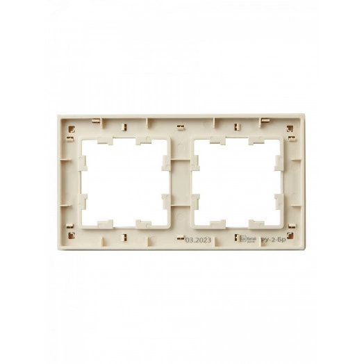 BRITE Рамка 2 поста РУ-2-Бр бежевый рифленый IEK