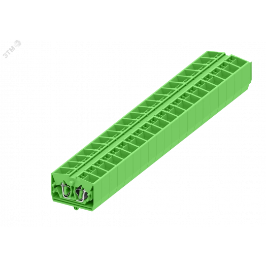 Клемма TB 2-2 фронт. подключение с защелк.ножками, сечение 2,5 мм. кв., зеленый