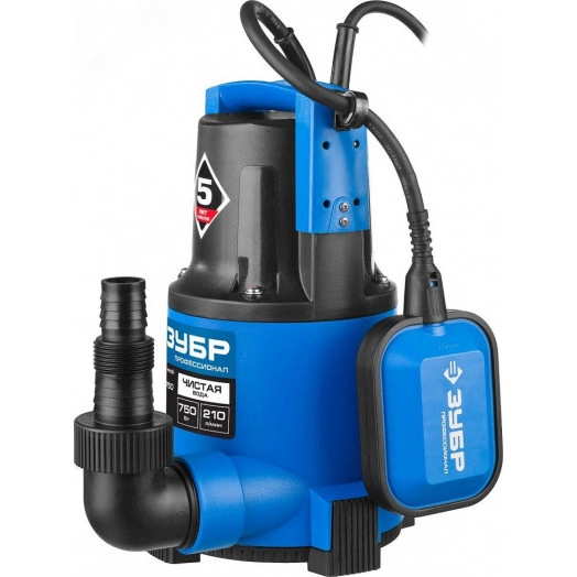 Насос дренажный погружной для чистой воды Профессионал НПЧ-Т3-750 ЗУБР, 750 Вт