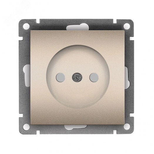 Розетка одноместная UNIVersal серия Афина б/з, с/у, з/ш, 16А, 220В, шампань (еврослот), механизм