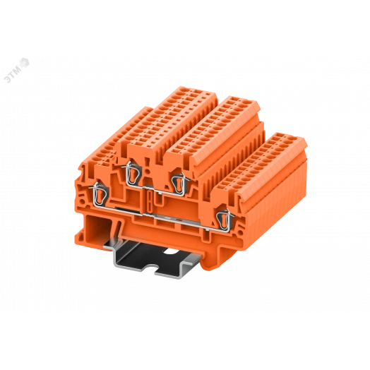 Клемма TC 2-уровневая пружинная, 1,5 мм. кв., оранжевая