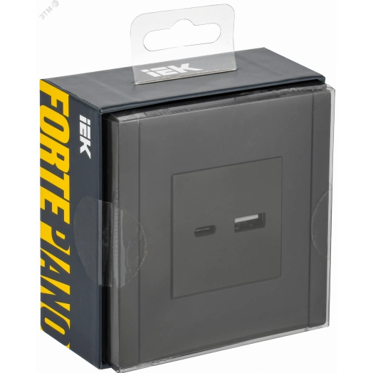 FORTE&PIANO Розетка USB A+C 18Вт FP351 серый IEK