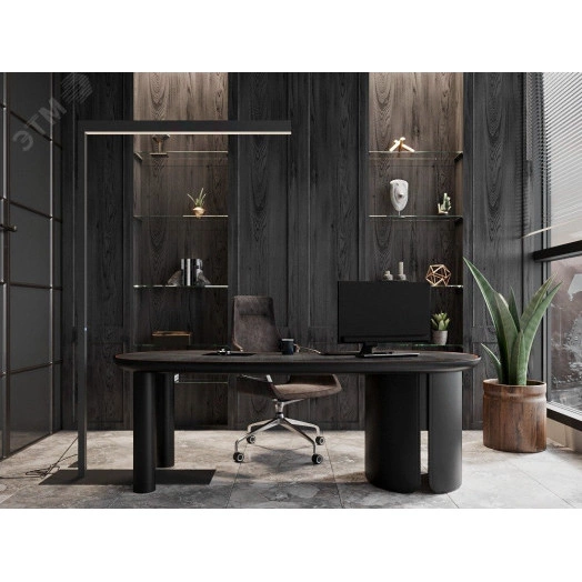 Светодиодный светильник RVE-PLS5070-STELLA-2100х1300-T (Торшер Г-обр. 2100х1300мм 50х70мм 32Вт напольный 4000K стойка 2100х800х300мм черный)