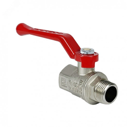 Кран шаровой PREMIUM для воды 11Б27фт1М латунный никелированный 1' ВР-НР рычаг