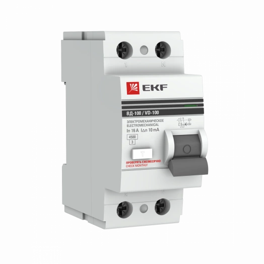 Выключатель дифференциального тока (УЗО) ВД-100 2P 25А/100мА (электромеханическое) PROxima