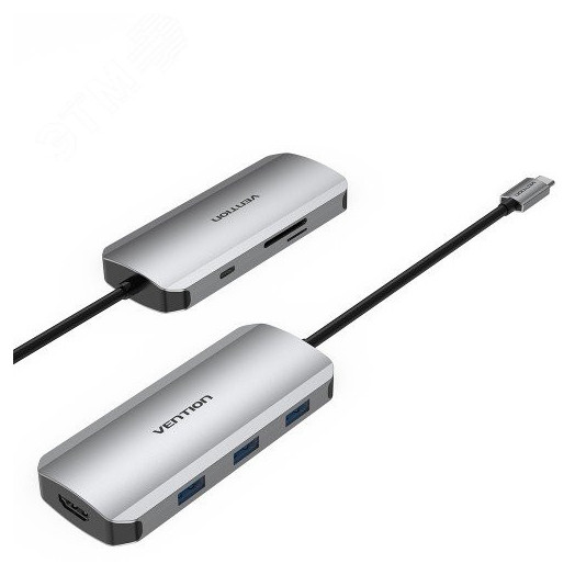 Хаб USB Type C 7 в 1, USB 3.1, HDMI 19, TF, SD