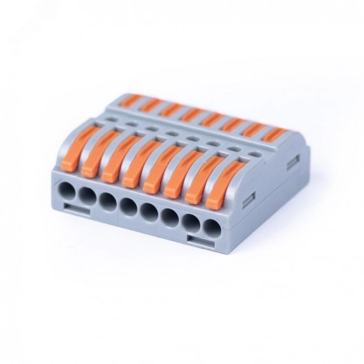 Клемма соединительная универсальная проходная 8 полюсов с рычагом 0.08-2.5/4.0 (1шт)