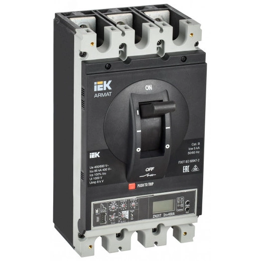 Выключатель автоматический в литом корпусе ARMAT 3P типоразмер I 85кА 630А расцепитель электронный продвинутый