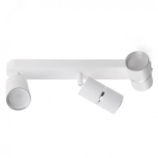 Светильник ДБО 3хGU10 без ламп наклонный белый хром