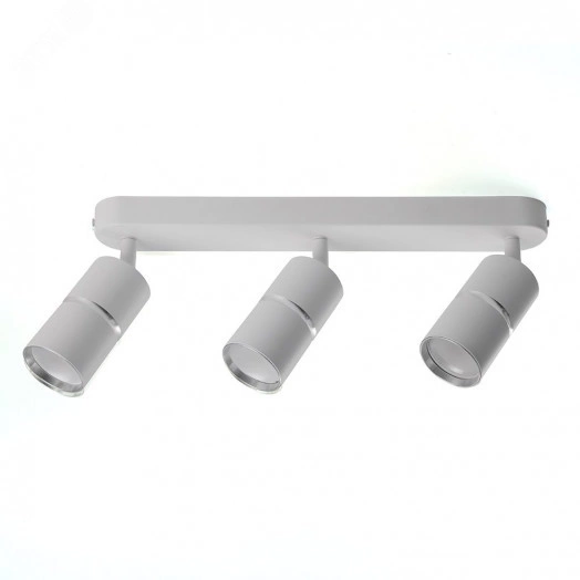 Светильник ДБО 3хGU10 без ламп наклонный белый хром