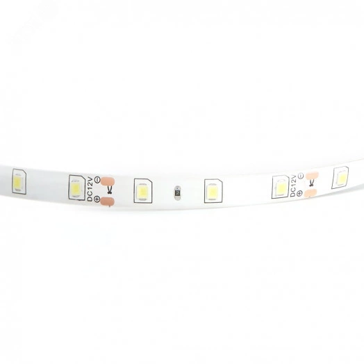 Лента светодиодная LEDх60/м 5м 4.8w/m 12в IP65 дневной
