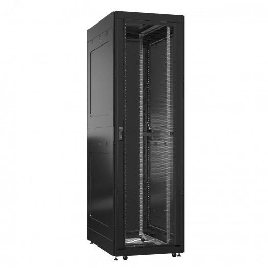 Шкаф серверный 42U 800х1200 передняя дверь: двустворчатая глухой металл IP51. задняя дверь: одностворчатая перфорированная IP20. боковые панели: глухой металл. цвет: черный RAL9005 