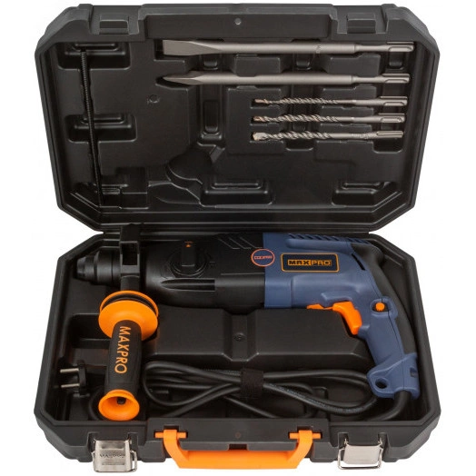 Перфоратор Монтажный 620Вт, 0-1000об/мин, 2,5Дж, 3 режима, Д/Б/М - 30/24/13, 2,8кг, SDS-PLUS, Резиновый Кабель, Антивибрационная Ручка, Резиновые вставки, Кейс