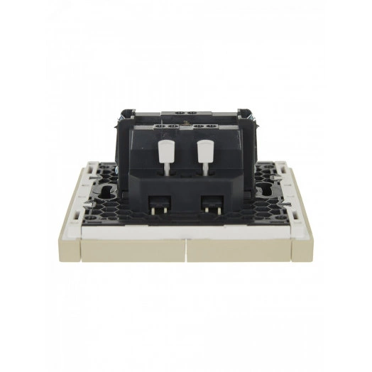 FORTE&PIANO Выключатель 2-клавишный с индикацией 10А FP406 ваниль IEK