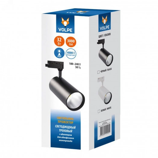 Светильник-прожектор ULB-Q276 32W/4000К BLACK светодиодный трековый 3000 Лм Белый свет (4000К) Корпус черный ТМ Volpe