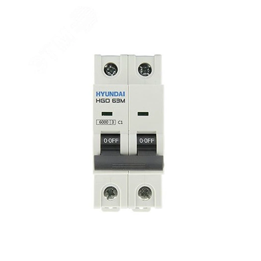 Автоматический выключатель HGD63-M 2PMCS0000C 00001 2 полюса, 1А, ток к.з. 6kA, хар-ка C (STANDARD)
