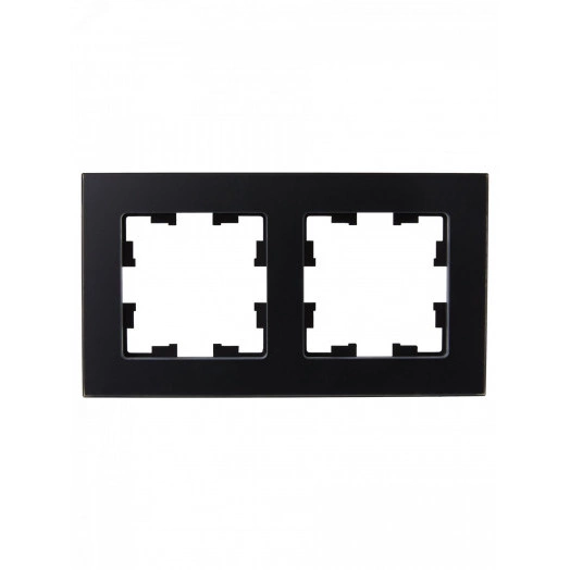 BRITE Рамка 2 поста РУ-2-2-Бр стекло черный матовый IEK