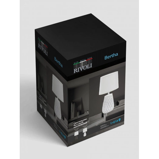 Настольная лампа Bertha 7071-502 1 * Е14 40 Вт керамика белая