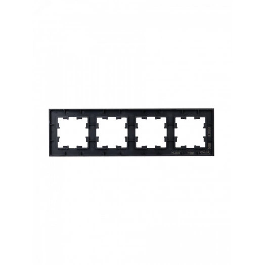 BRITE Рамка 4 поста РУ-4-2-Бр стекло черный матовый IEK