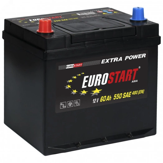 Аккумулятор автомобильный EUROSTART Extra Power Asia 60Ah L+ (нижний борт)