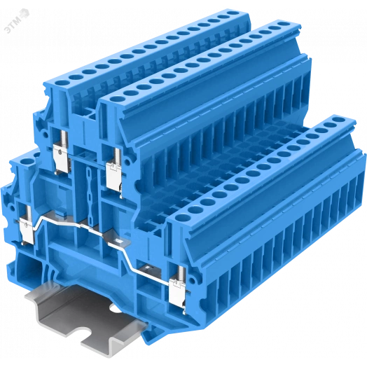Клемма TU 2-уровневая винтовая, сечение 2,5 мм. кв., синяя